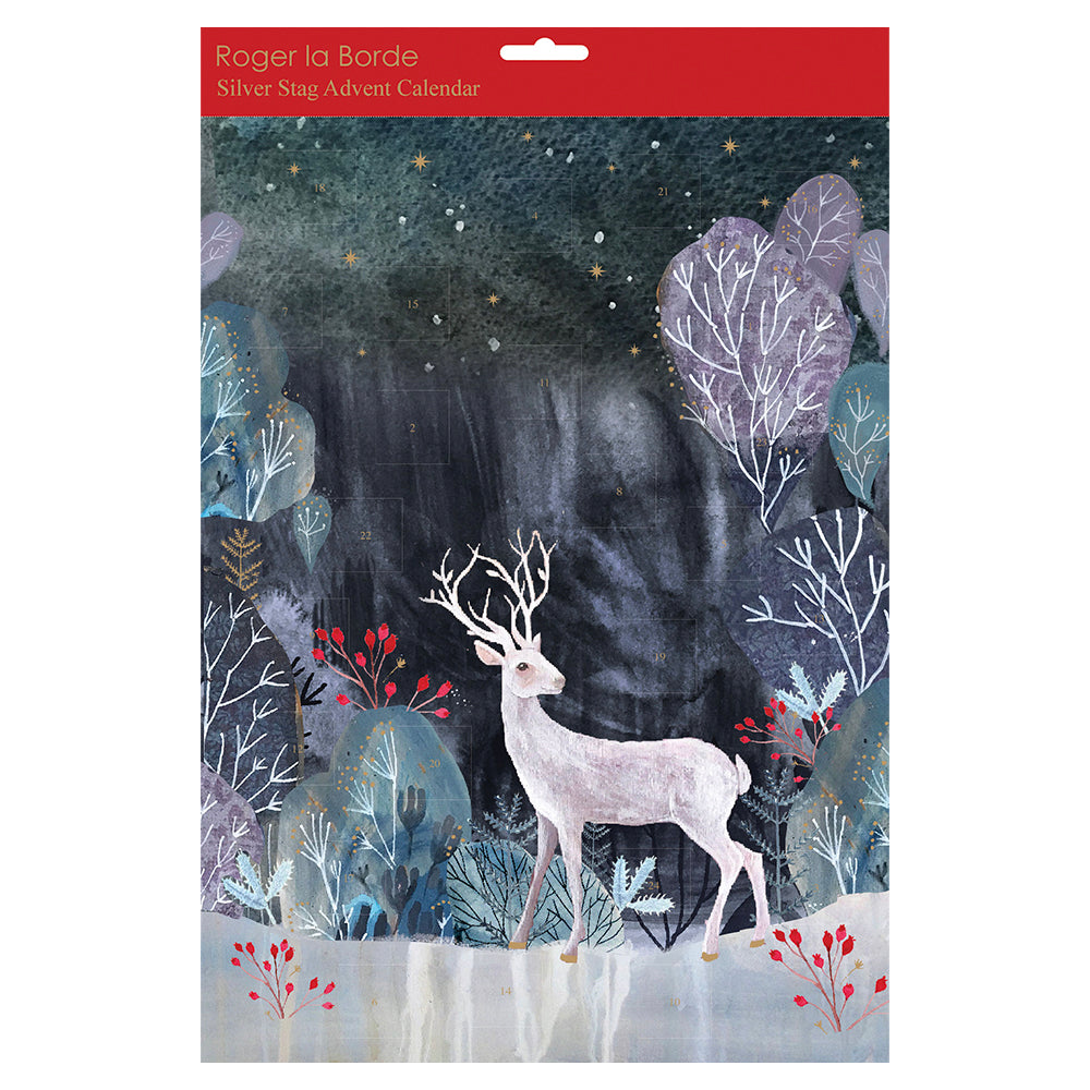 Silver Stag Roger La Borde Flat Advent Calendar 380 x 270 mm Gold Foil