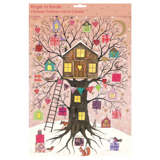 Christmas Treehouse Roger La Borde Flat Advent Calendar 380 x 270 mm Gold Foil