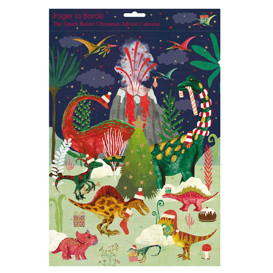 Epoch Dinosaur Roger La Borde Flat Advent Calendar 380 x 270 mm Gold Foil