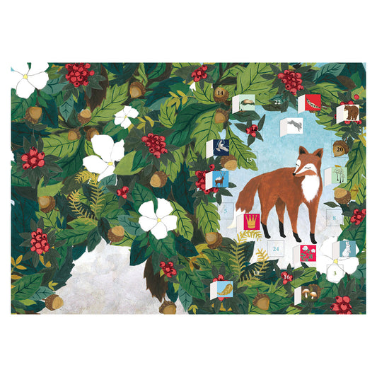 Fox and Hare Advent Calendar Card with envelope 170 x 120mm Roger la Borde