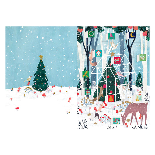 Winter Garden Advent Calendar Card with envelope 170 x 120mm Roger la Borde