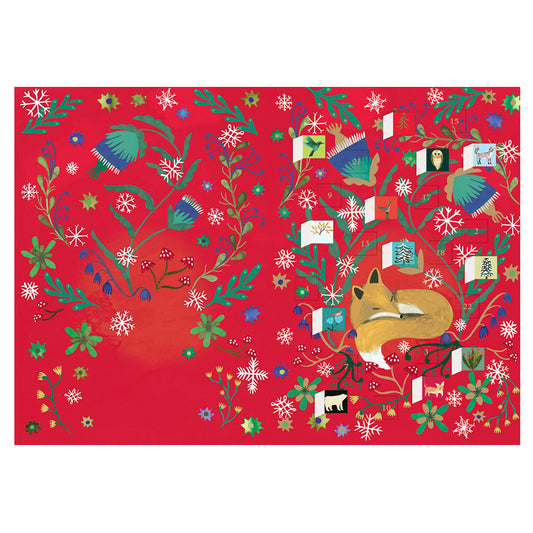 Red Fox Advent Advent Calendar Card with envelope 170 x 120mm Roger la Borde