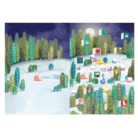 Forest Let it Snow Advent Calendar Card with envelope 170 x 120mm Roger la Borde