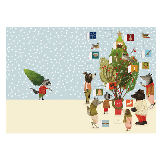 Christmas Procession Animals Advent Calendar Card with envelope 170 x 120mm Roger la Borde