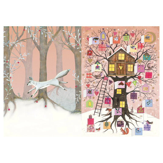 Tree House Advent Calendar Card with envelope 170 x 120mm Roger la Borde