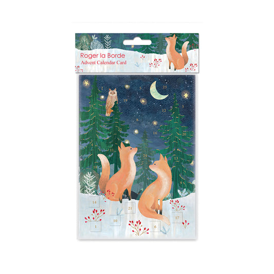 Fluffy Foxes Advent Calendar Card with envelope 170 x 120mm Roger la Borde