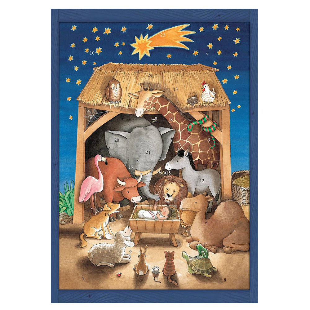 Baby Jesus and the Animals Coppenrath Advent Calendar 24.5 x 35cm.