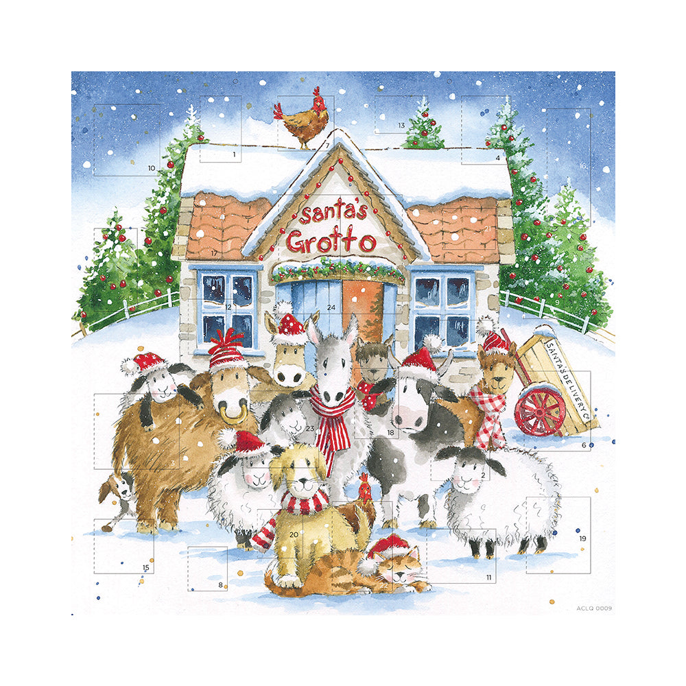 Santa Grotto Farmyard Casper Medici Advent Calendar 280mm x 280mm