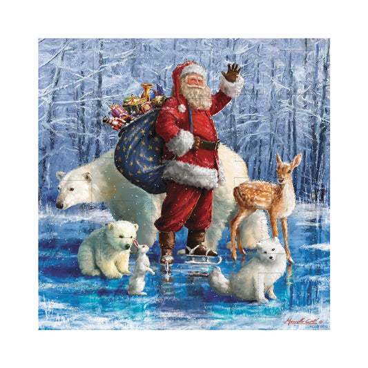 Santa and Polar Bear Santa & Artic Friends Medici Advent Calendar 280mm x 280mm