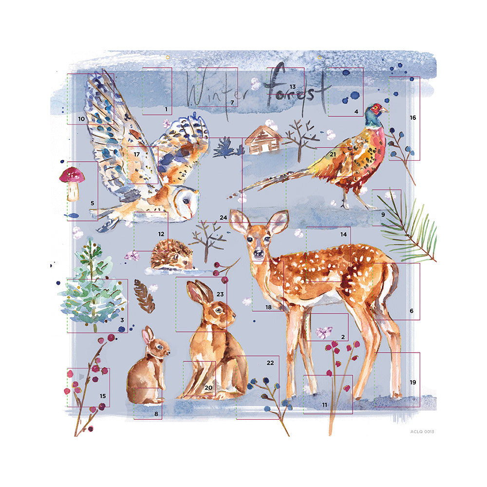 Winter Forest Animal Wildlife Medici Advent Calendar 280mm x 280mm