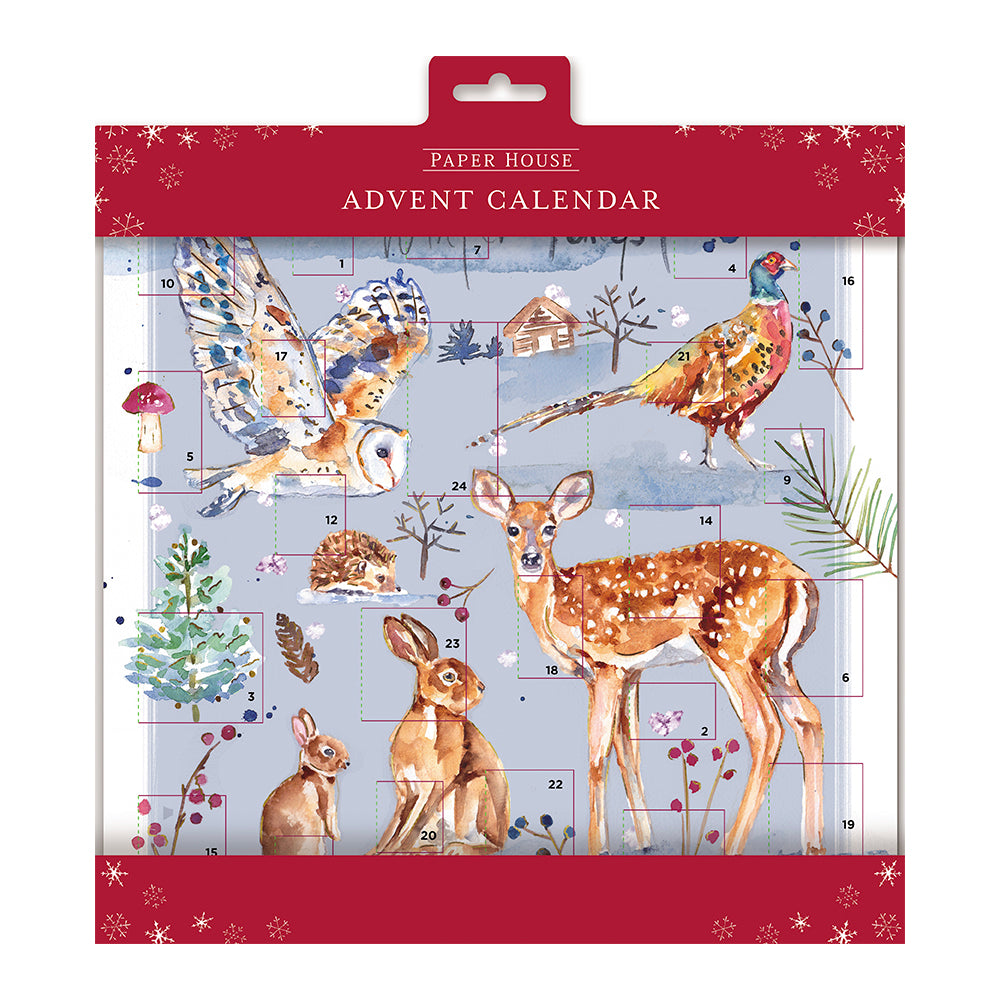 Winter Forest Animal Wildlife Medici Advent Calendar 280mm x 280mm