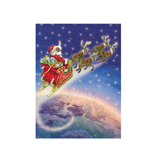 All Over the World Santa Sleigh Advent Card 151 x 203 mm