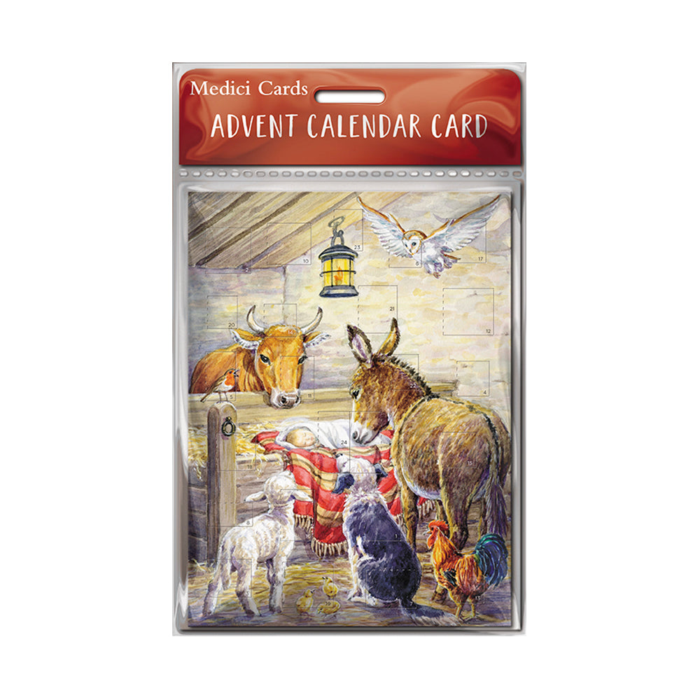 Nativity Animals Medici Advent Card 151 x 203 mm
