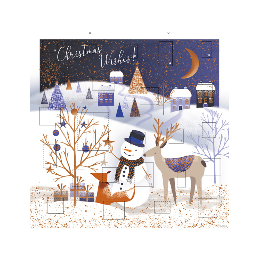 Snowman Fox and Deer Advent Calendar 230 x 230 mm