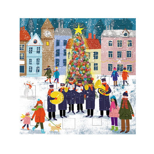 Brass Band by the Tree Carol Singers Advent Calendar 230 x 230 mm