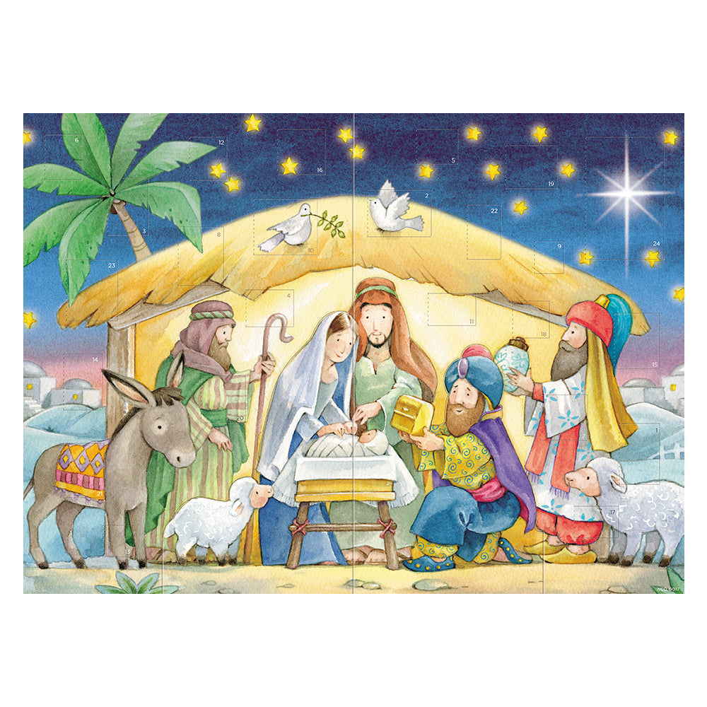 Pop up 3D Nativity Advent Calendar with Characters to Build Nativity Scene