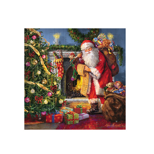 Father Christmas Santa’s List Square Medici Advent Card 153 x 153 mm