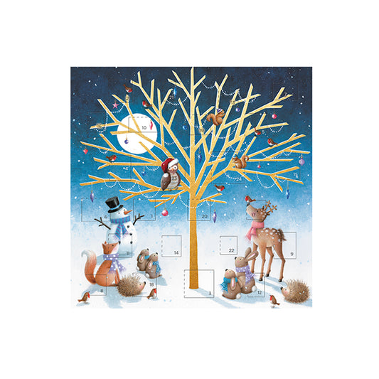 Animal Tree Forest Friends Square Advent Card 153 x 153 mm