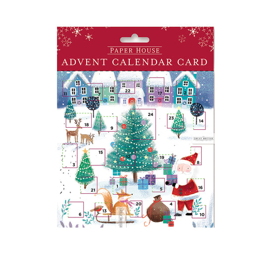 Christmas Village Medici Advent Card 160 x 160mm with envelope