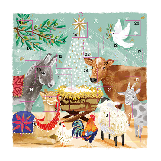 Around the Manger Animals 230mm x 230 mm Ling Advent Calendar