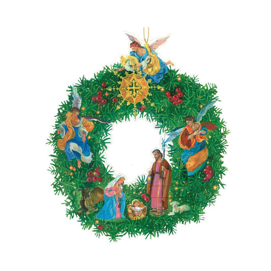 Nativity Wreath by Robert Dohar Caspari Advent Card with 24 Doors 18 x 13cm