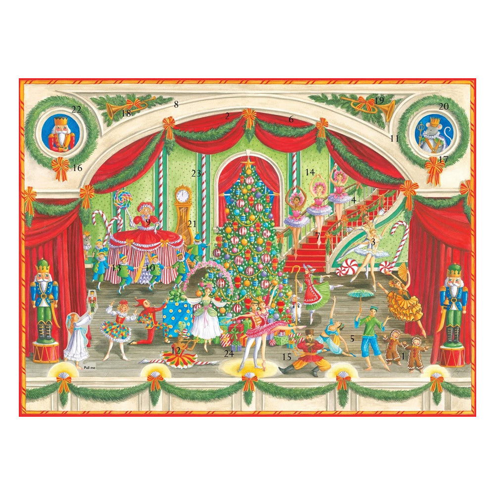 Christmas Ballet by Ingrid Slyder Caspari Die Cut Layred Advent Calendar 43 x 32cm