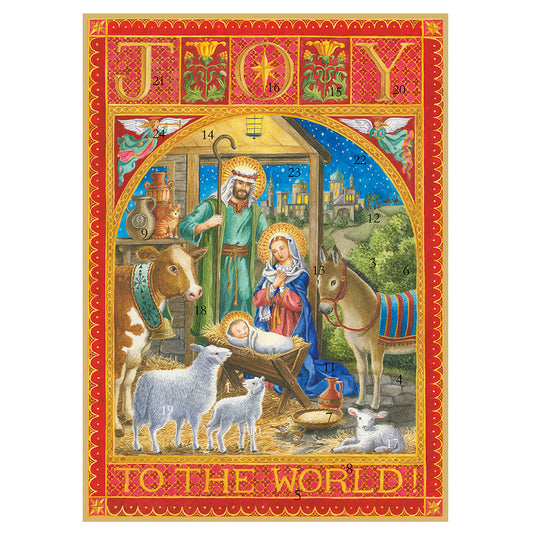 Joy to the World Caspari Religious Advent Calendar by Ingrid Slyder 31 x 43cm 