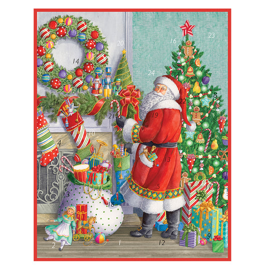 Santa at the Mantle by Ingrid Slyder Caspari Advent Calendar 32 x 41cm 