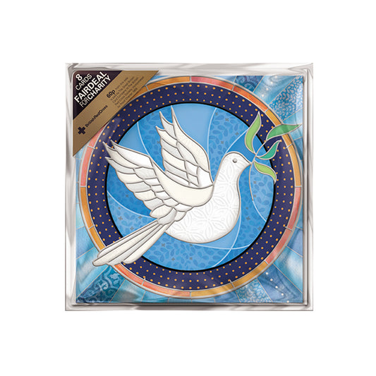 Faceted Dove 8 Pack Charity Christmas Cards 160 x 160 mm