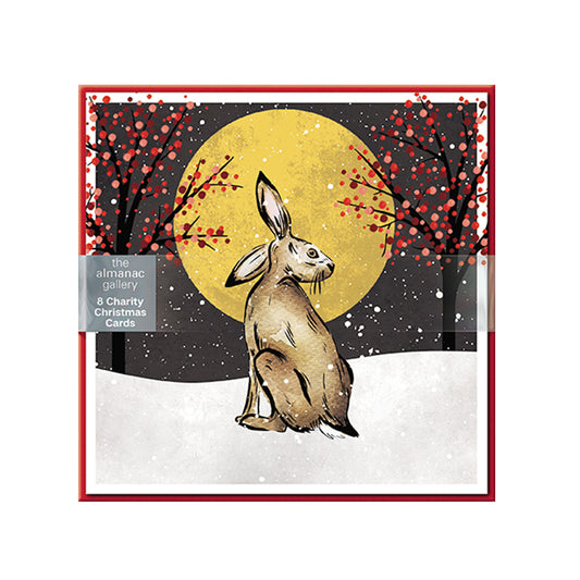THE HARE & THE MOON 8 Pack Charity Christmas Cards 160 x 160 mm