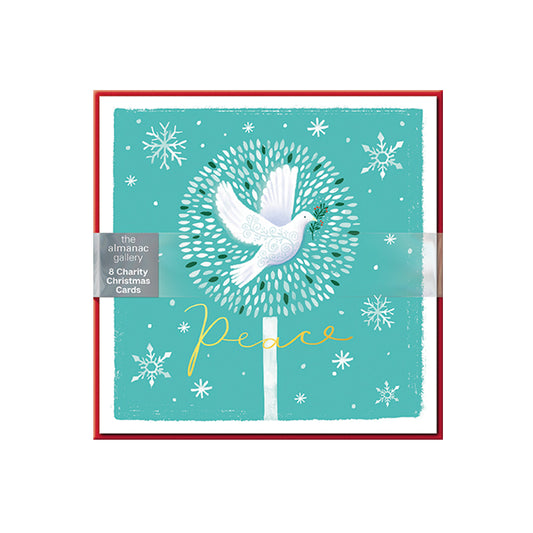 PEACE DOVE 8 Pack Charity Christmas Cards 160 x 160 mm