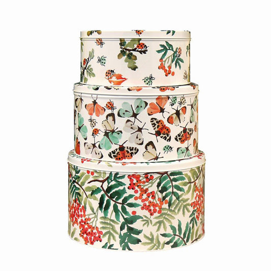 Emma Bridgewater - All Creatures Great & Small Butterflies and Berries Set of Three Round Cake Tins