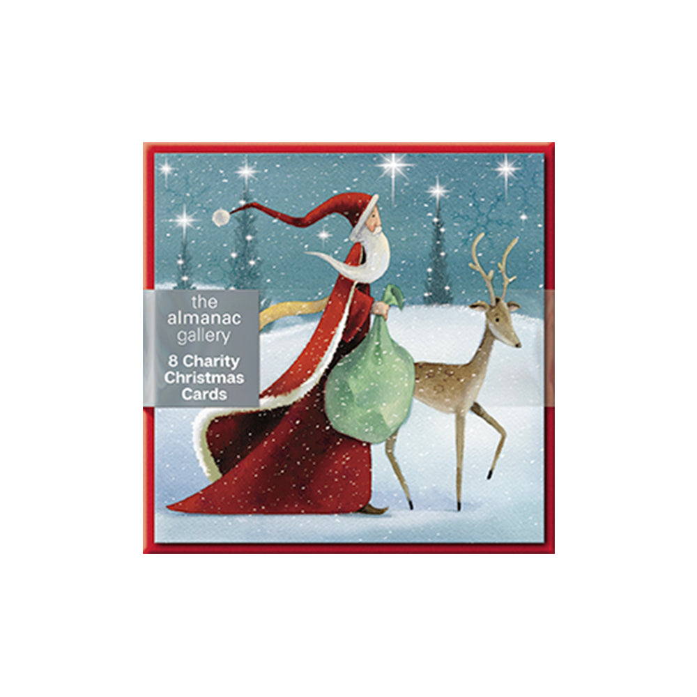 FATHER CHRISTMAS 8 Charity Christmas Cards 100mm x 100mm