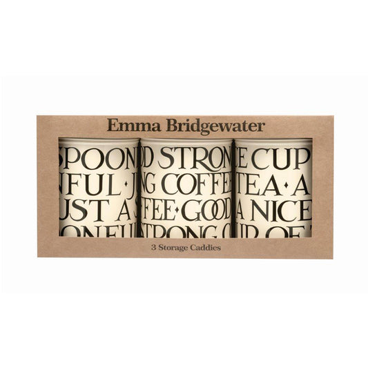 Emma Bridgewater - BLACK TOAST SET OF 3 ROUND CADDIES 106 x 150 mm