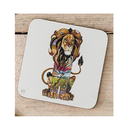 Lion Drinks Coaster by Daniel Mackie 95mm x 95 mm