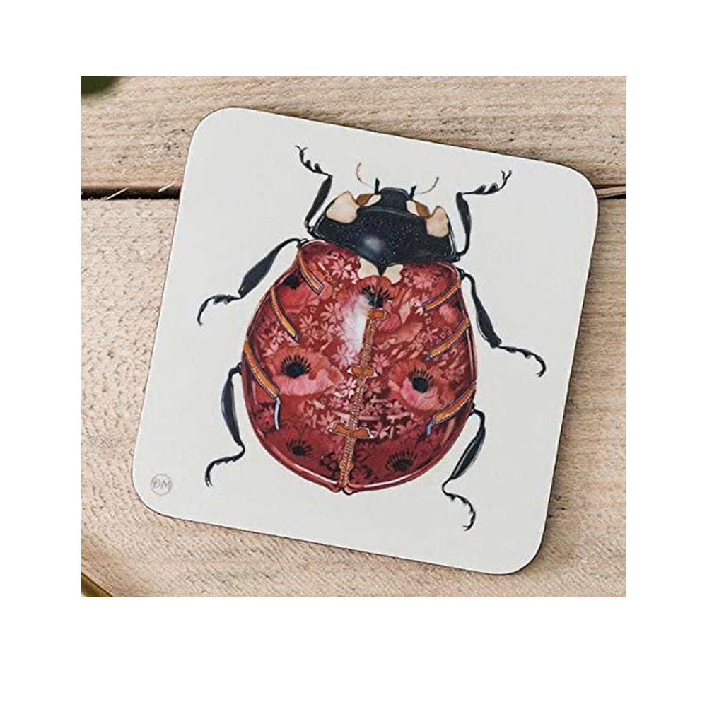 Ladybird Drinks Coaster by Daniel Mackie 95mm x 95 mm