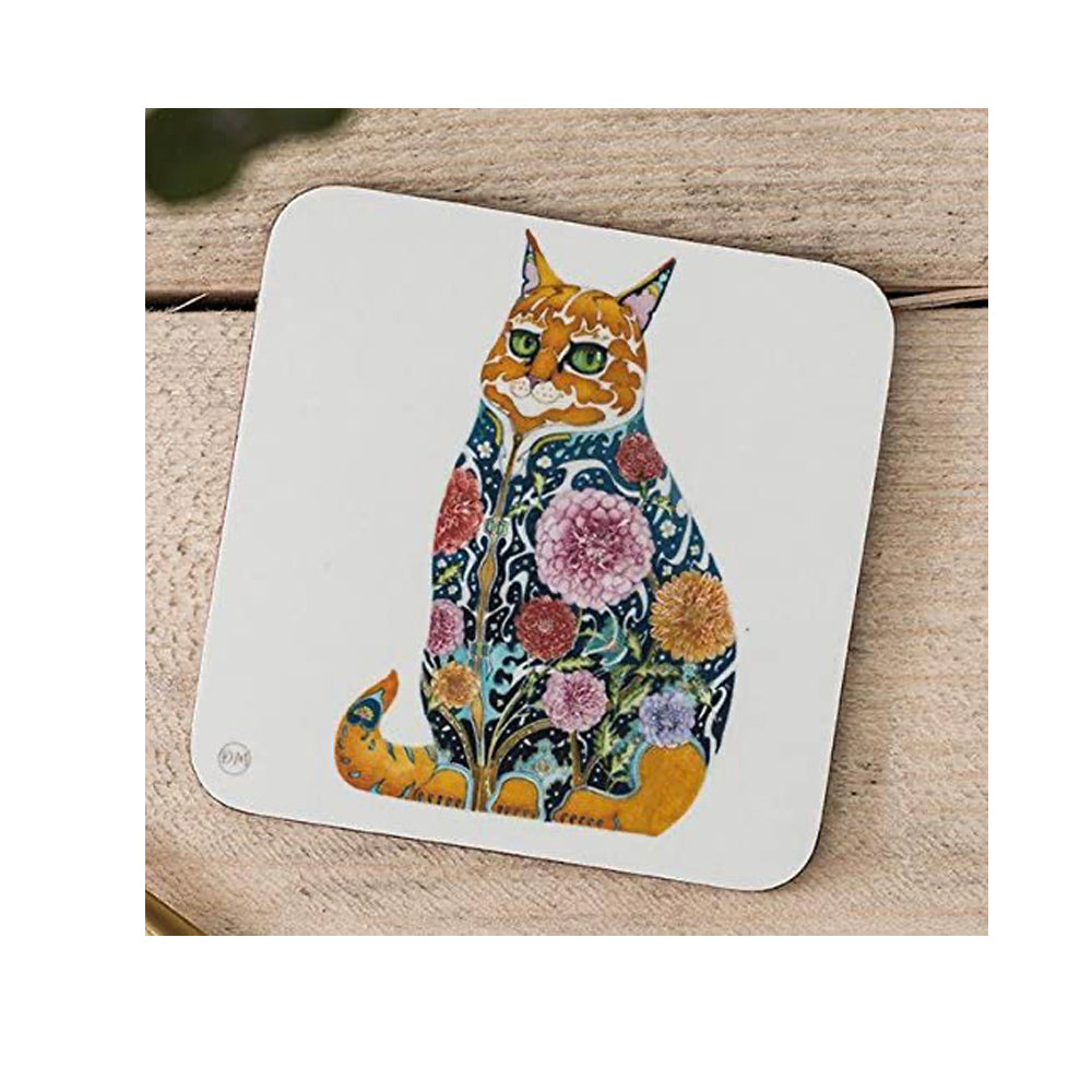 Ginger Tom Cat Drinks Coaster by Daniel Mackie 95mm x 95 mm