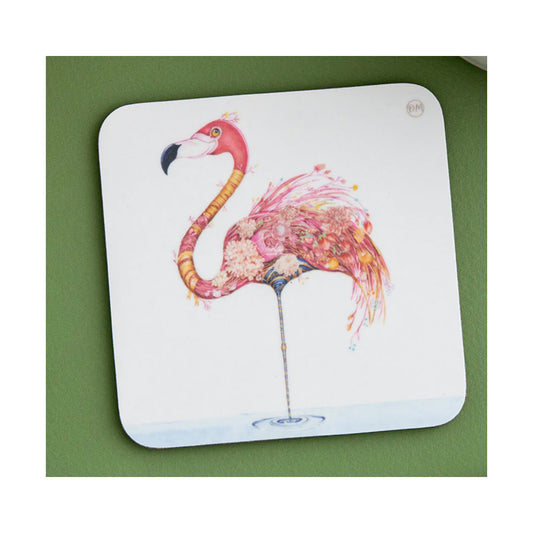 Flamingo Drinks Coaster by Daniel Mackie 95mm x 95 mm