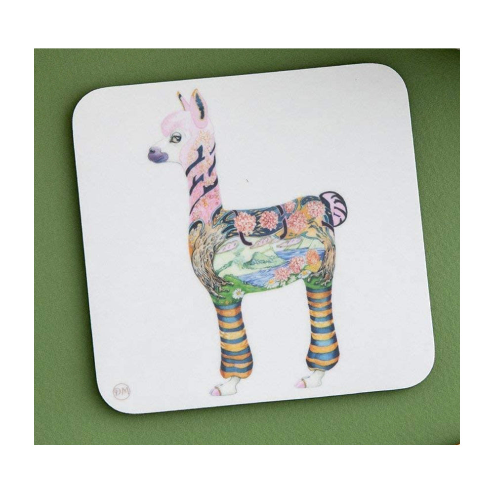 Alpaca Drinks Coaster by Daniel Mackie 95mm x 95 mm