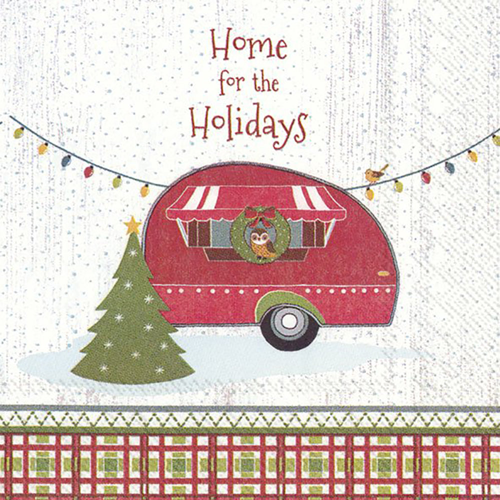 HOME FOR THE HOLIDAYS Christmas Caravan IHR Paper Cocktail Napkins 25 cm square 3 ply 20 pack