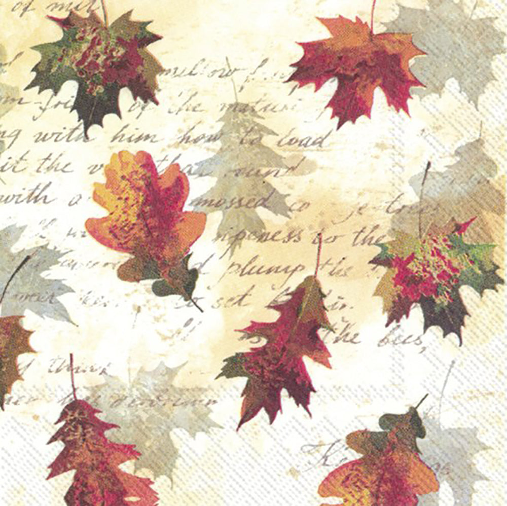 Falling Leaves Autumn Leaves IHR Paper Cocktail Napkins 25 cm square 3 ply 20 pack