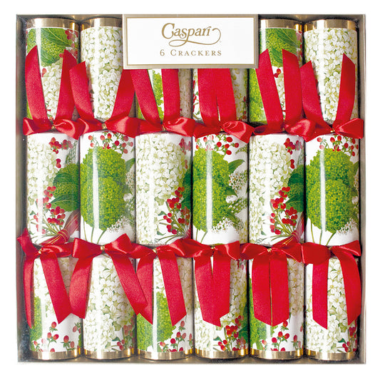 Caspari Crackers Snowball Hydrangeas by Karen Kluglein 6 x 12 inch crackers