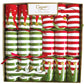 Caspari Christmas Crackers Stocking stripe by Ingrid Slyder 6 x 12 inch crackers