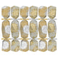 Caspari Block Print Stars platinum/gold 12 inch faceted Crackers x 6