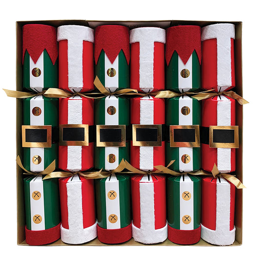 Caspari Crackers Santa and Elf Costumes Felt 6 x 12 inch crackers