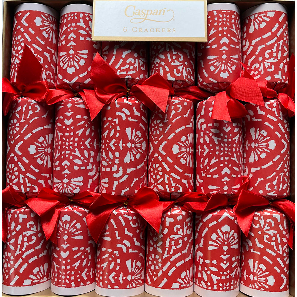 Caspari Anika Red  12 inch traditional crackers