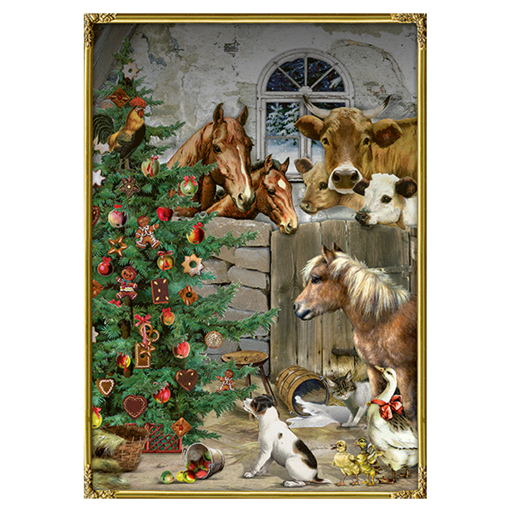 Festive Farm Horses A4  Coppenrath Advent Calendar 29 x 21 cm