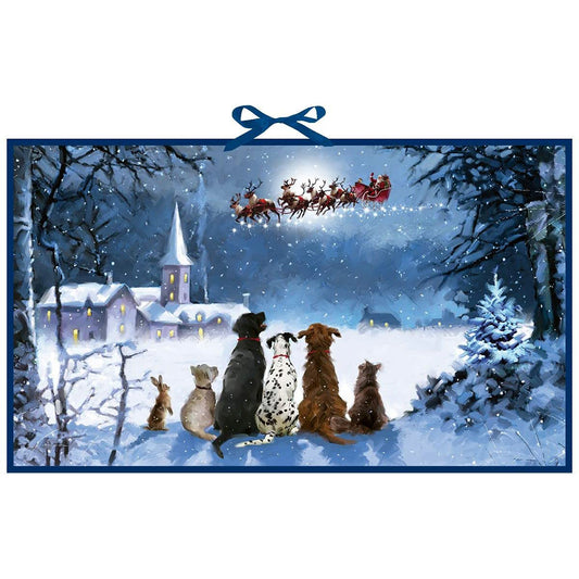 A Glimpse of Santa Dogs Watching Santa Coppenrath Advent Calendar 58 x 34 cm