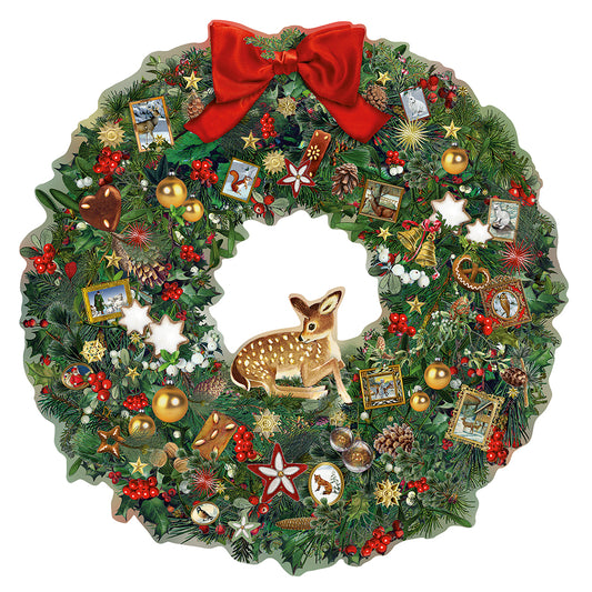 Festive Wildlife Wreath Coppenrath Advent Calendar 29.7 cm across Glitter / Hole for hanging