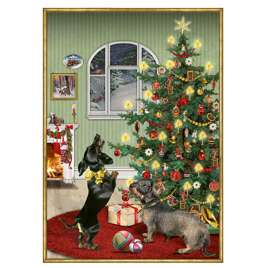 Festive Dogs Coppenrath Advent Calendar 29.7 x 42 cm Iridescent glitter